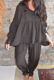 Sundaze Cheesecloth Vintage Artist Smock Coffee Bean